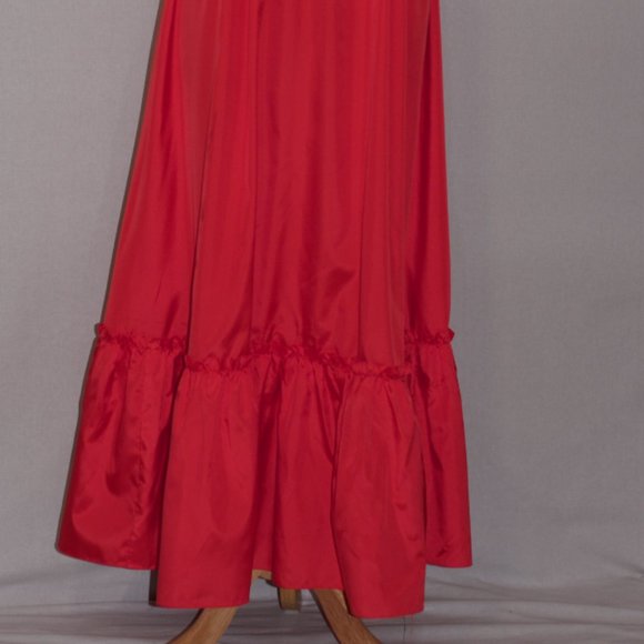 Red Floral Halter Gown - Picture 11 of 12